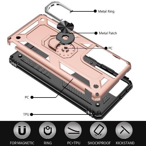 Military Kickstand Rose Gold Series Case - Samsung Galaxy S21 Ultra