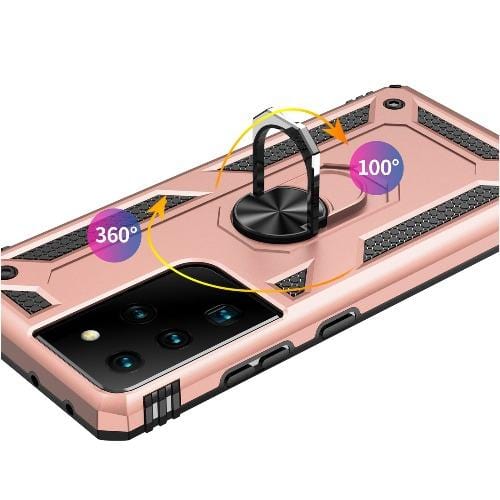 Military Kickstand Rose Gold Series Case - Samsung Galaxy S21 Ultra