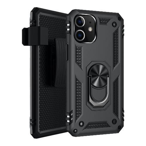 Military Series Black Kickstand Case - iPhone 12 mini