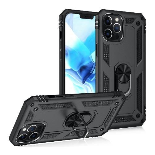 Military Series Black Kickstand Case - iPhone 12 Pro Max