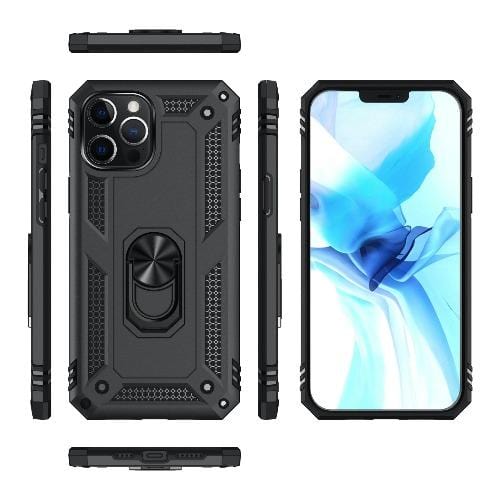 Military Series Black Kickstand Case - iPhone 12 Pro Max