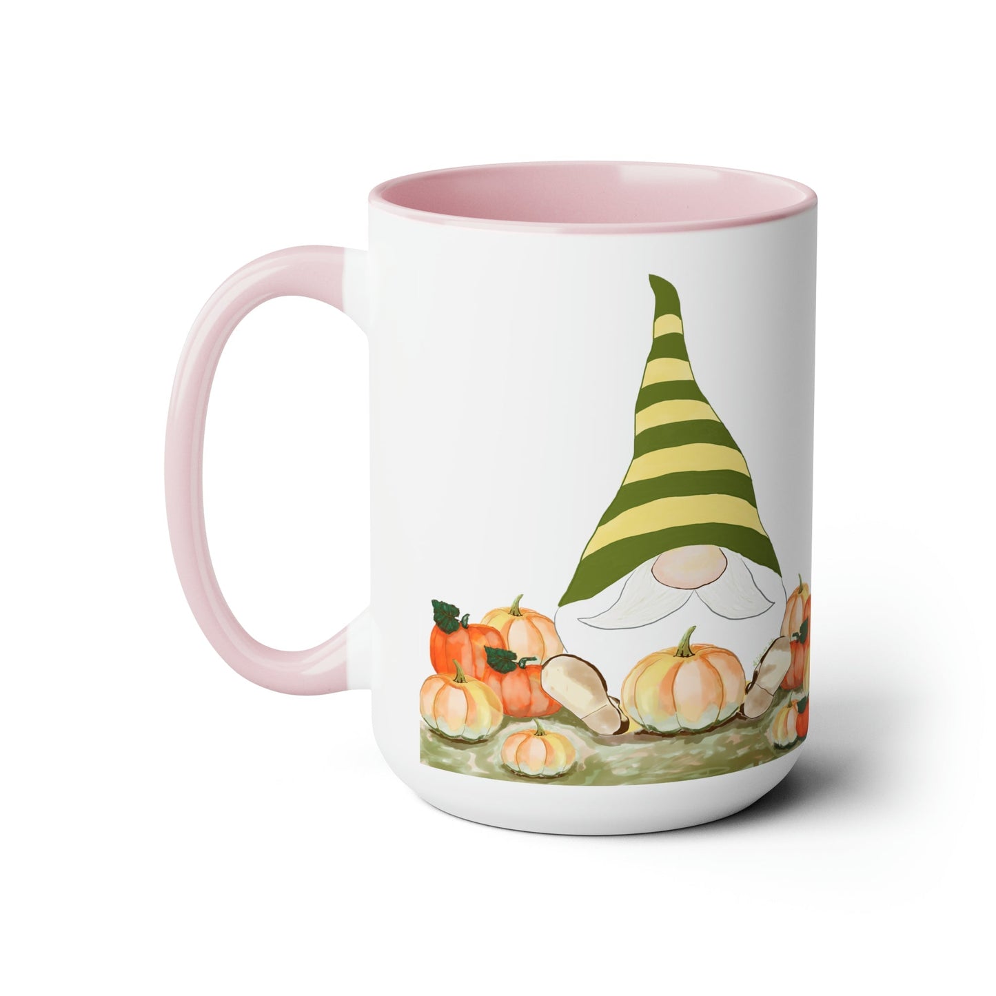 “Sawyer” Fall Gnome Two-Tone Coffee Mugs, 15oz