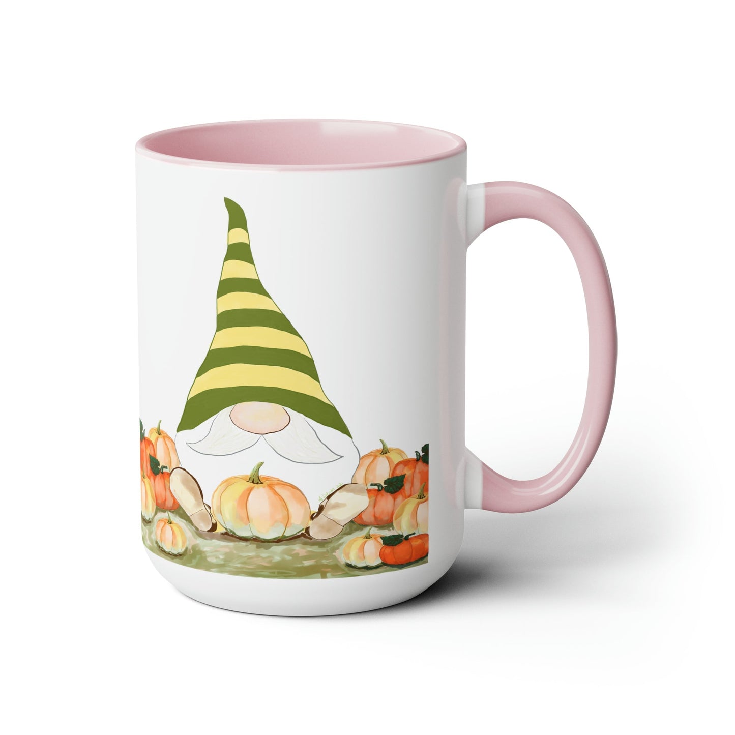 “Sawyer” Fall Gnome Two-Tone Coffee Mugs, 15oz