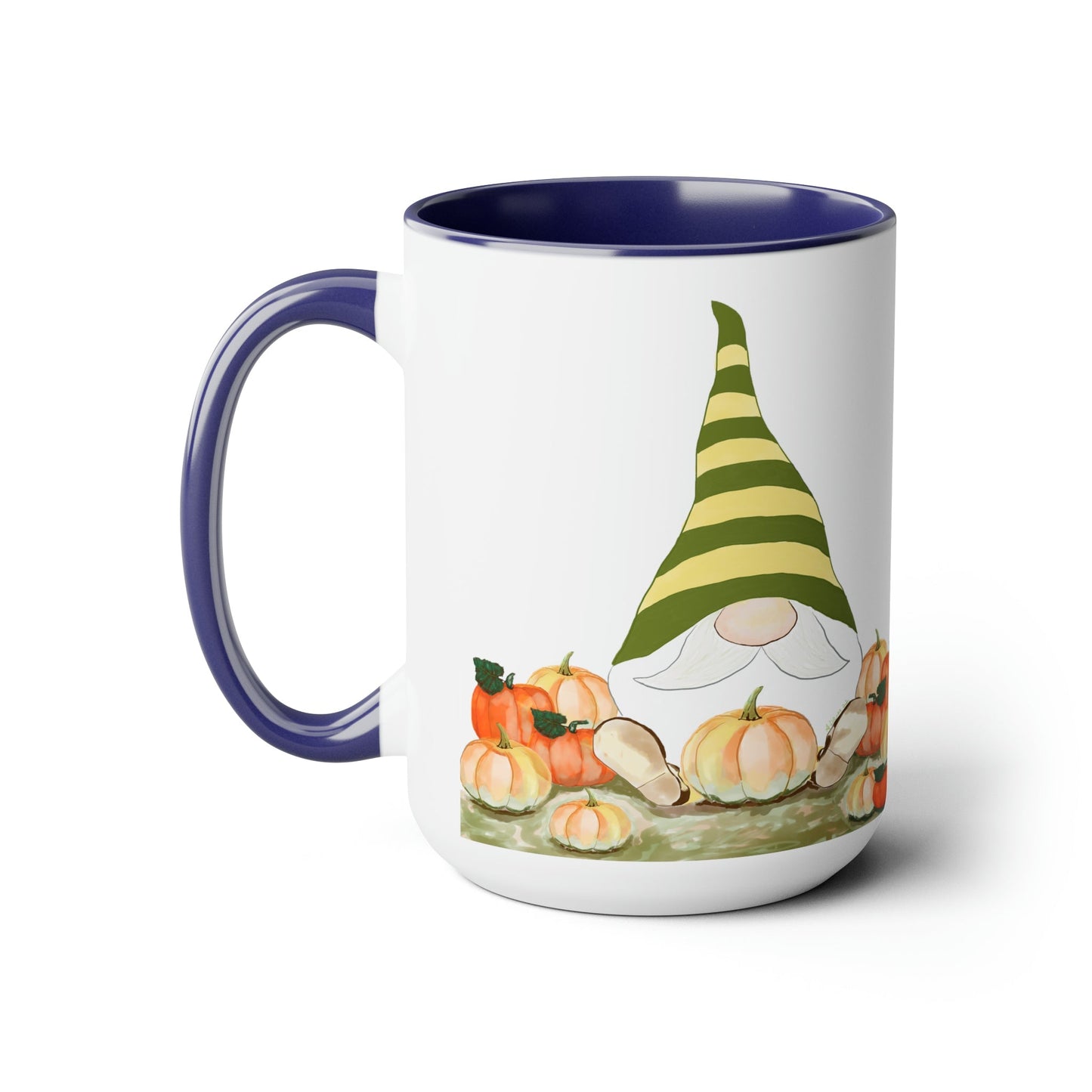 “Sawyer” Fall Gnome Two-Tone Coffee Mugs, 15oz