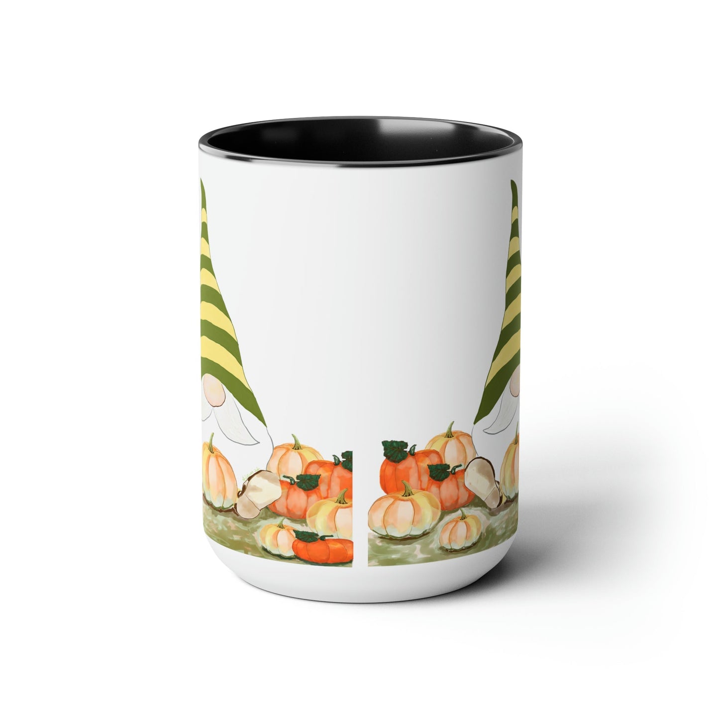 “Sawyer” Fall Gnome Two-Tone Coffee Mugs, 15oz