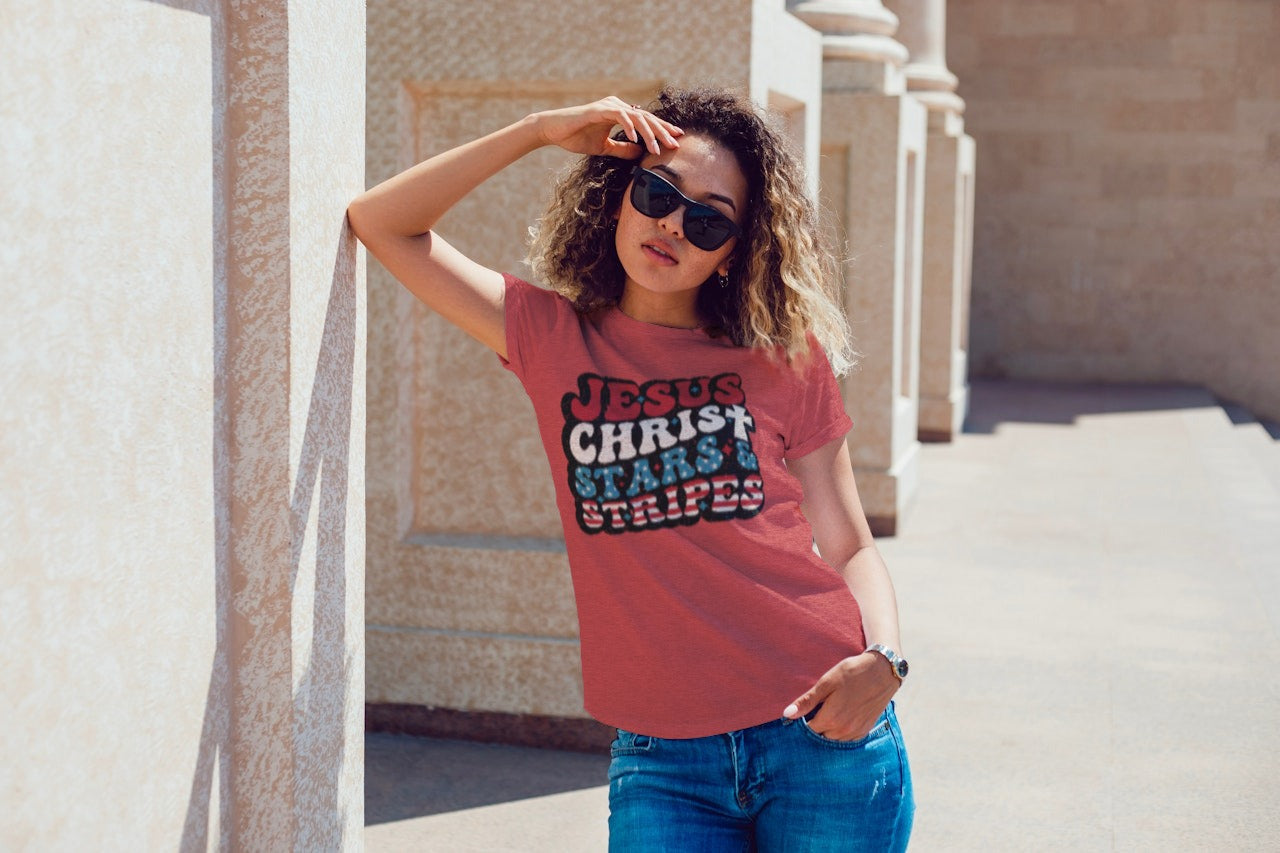 Jesus Christ Stars and Stripes Tee