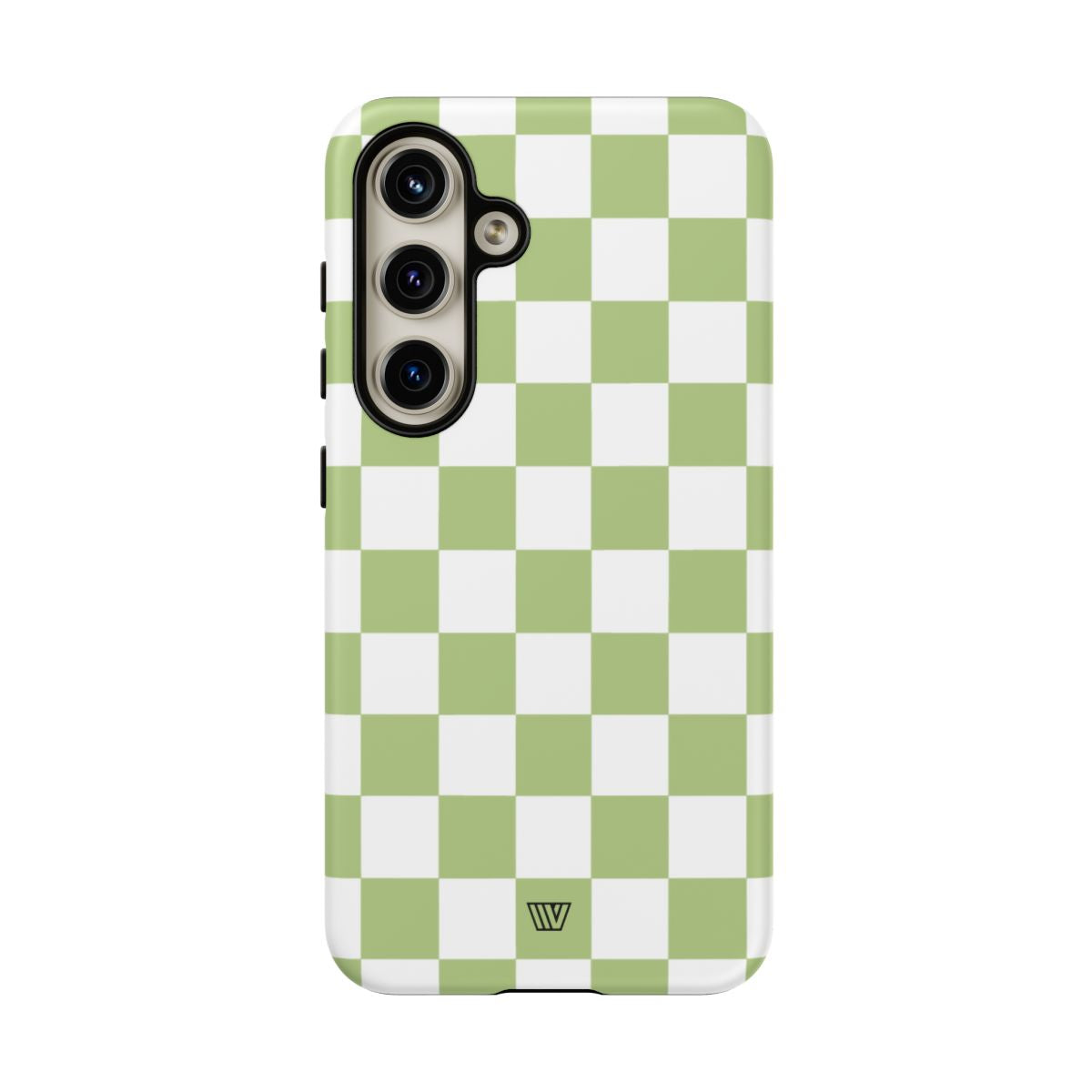 PALE OLIVE WHITE CHECKERBOARD | Tough Phone Case