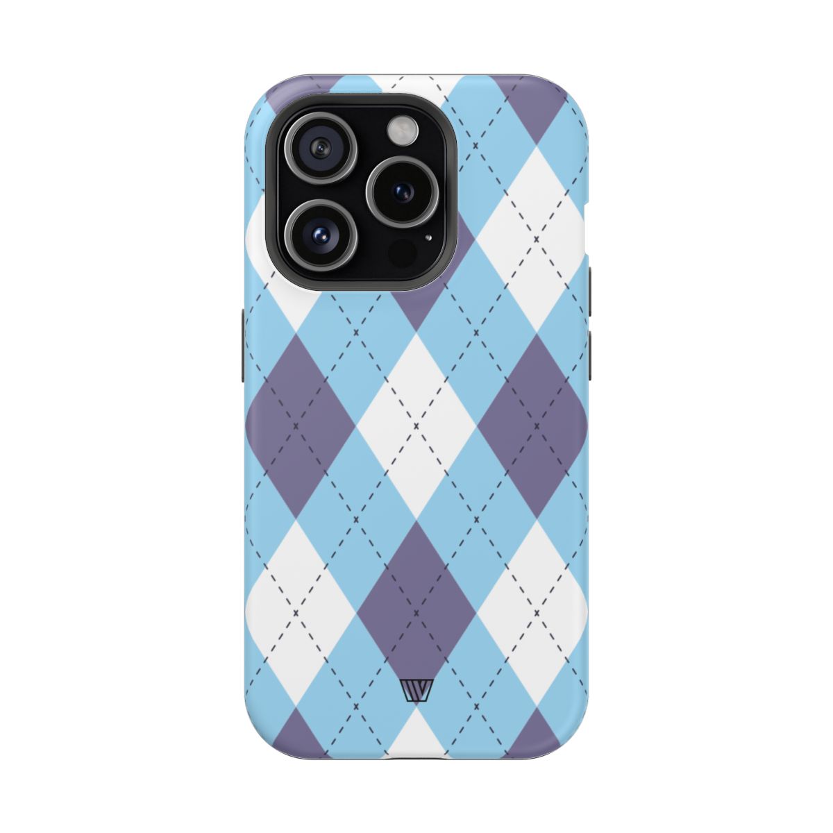 BLUE WHITE PURPLE ARGYLE | MagSafe Tough iPhone Case