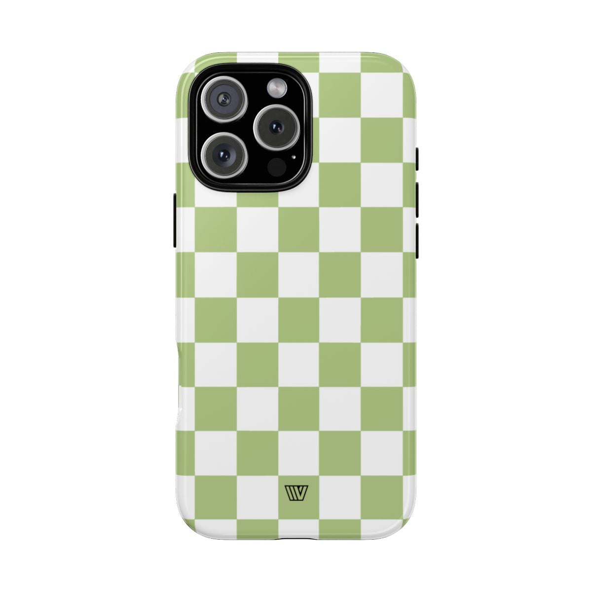 PALE OLIVE WHITE CHECKERBOARD | Tough Phone Case