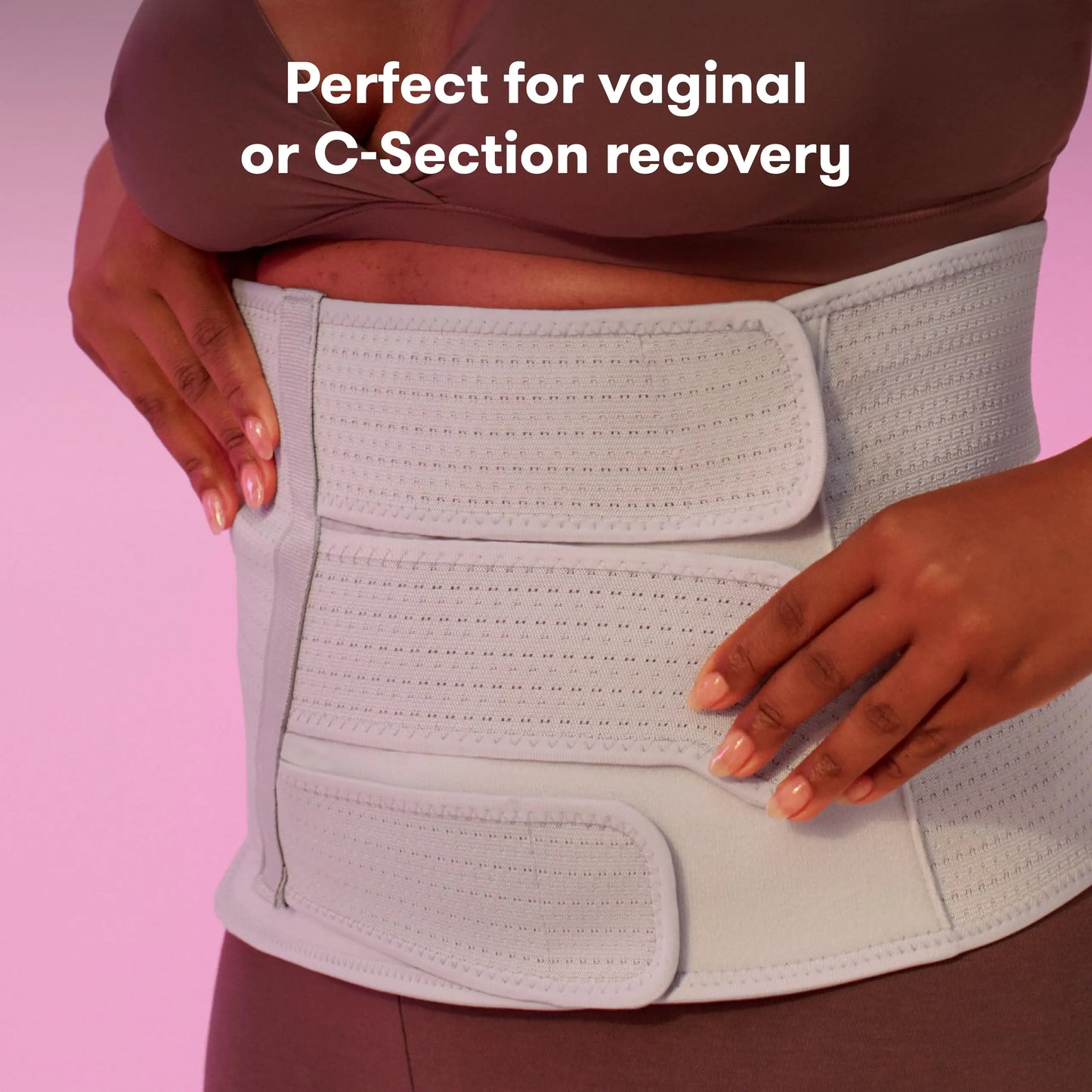 Frida Mom Belly Binder Postpartum Recovery, for Natural Delivery & C-Section Recovery, 9" High Adjustable Compression Wrap