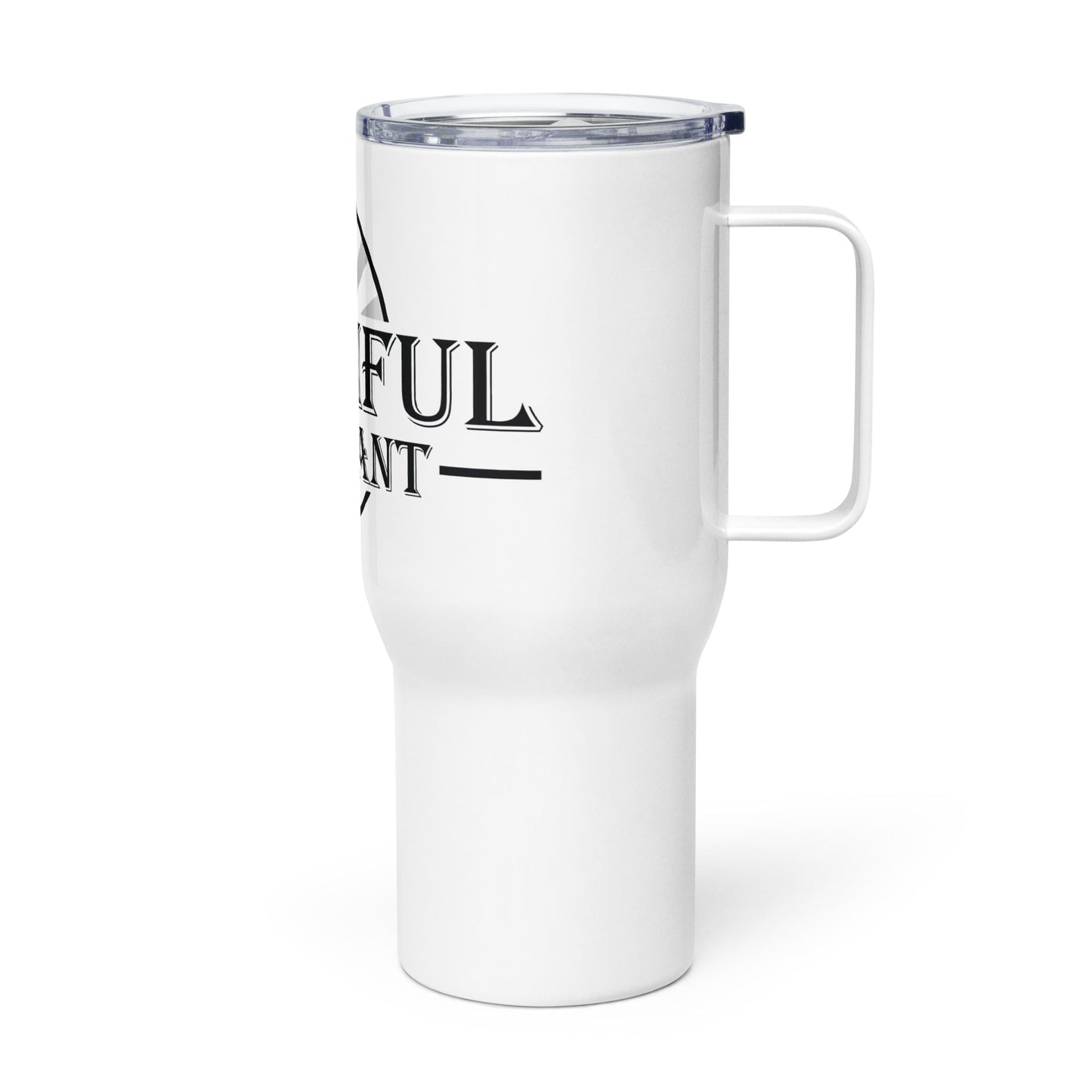 Travel mug with a handle