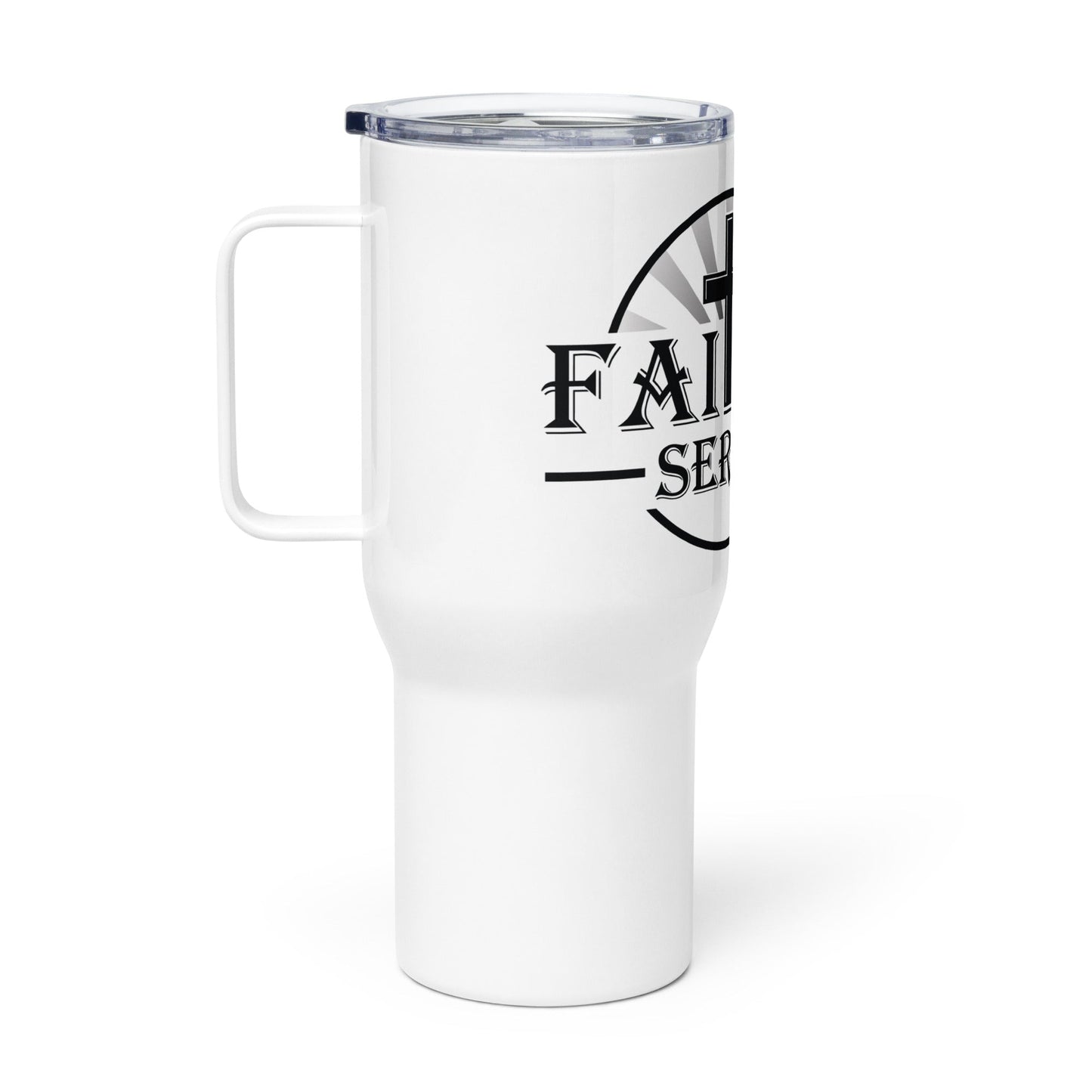 Travel mug with a handle