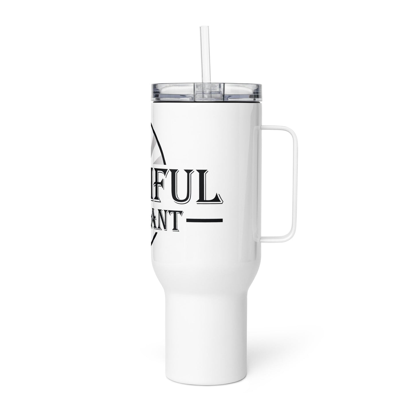 Travel mug with a handle