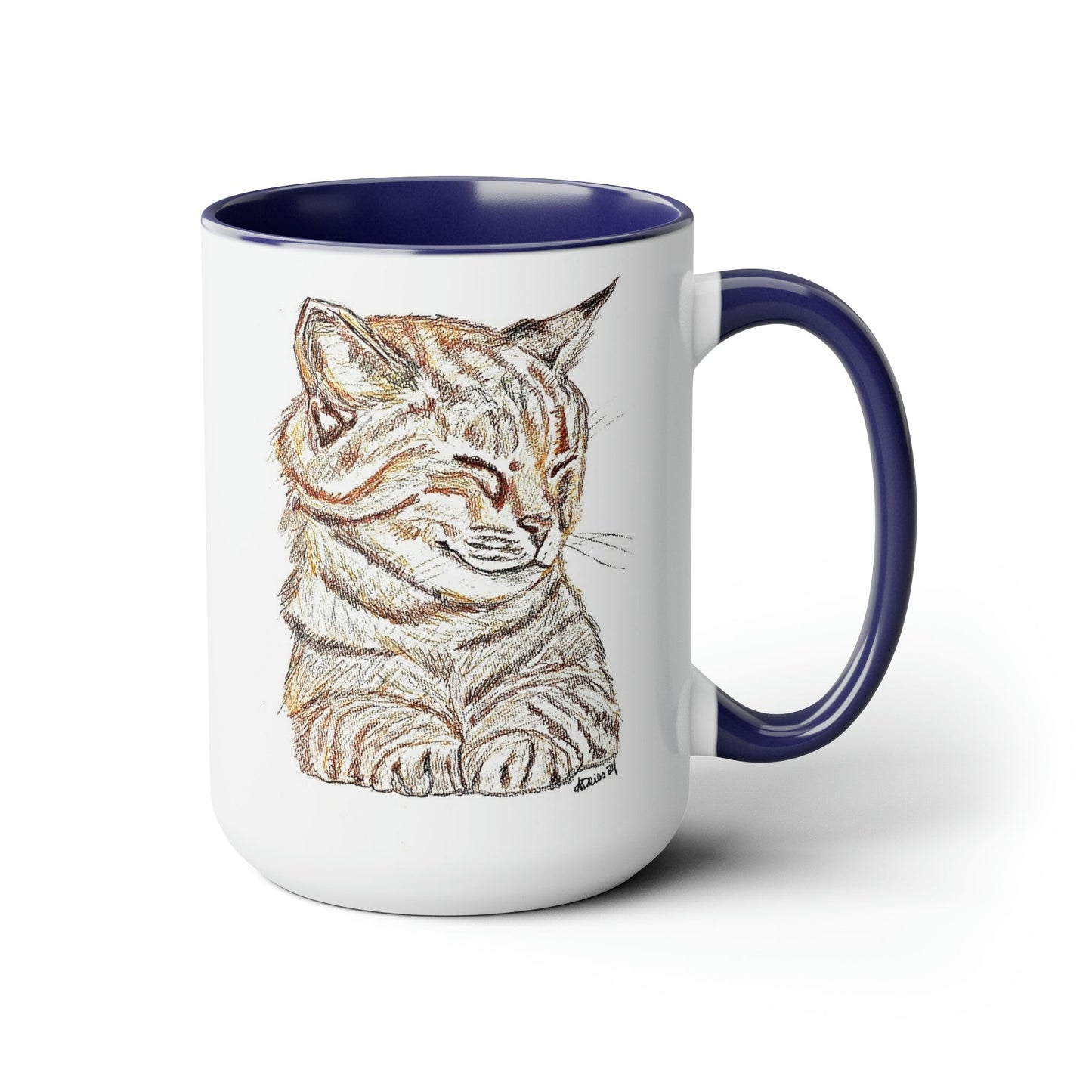 Cat Two-Tone Coffee Mugs, 15oz (5 colors available)