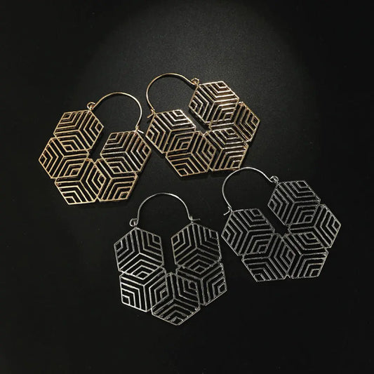 Hex -Gold Earrings