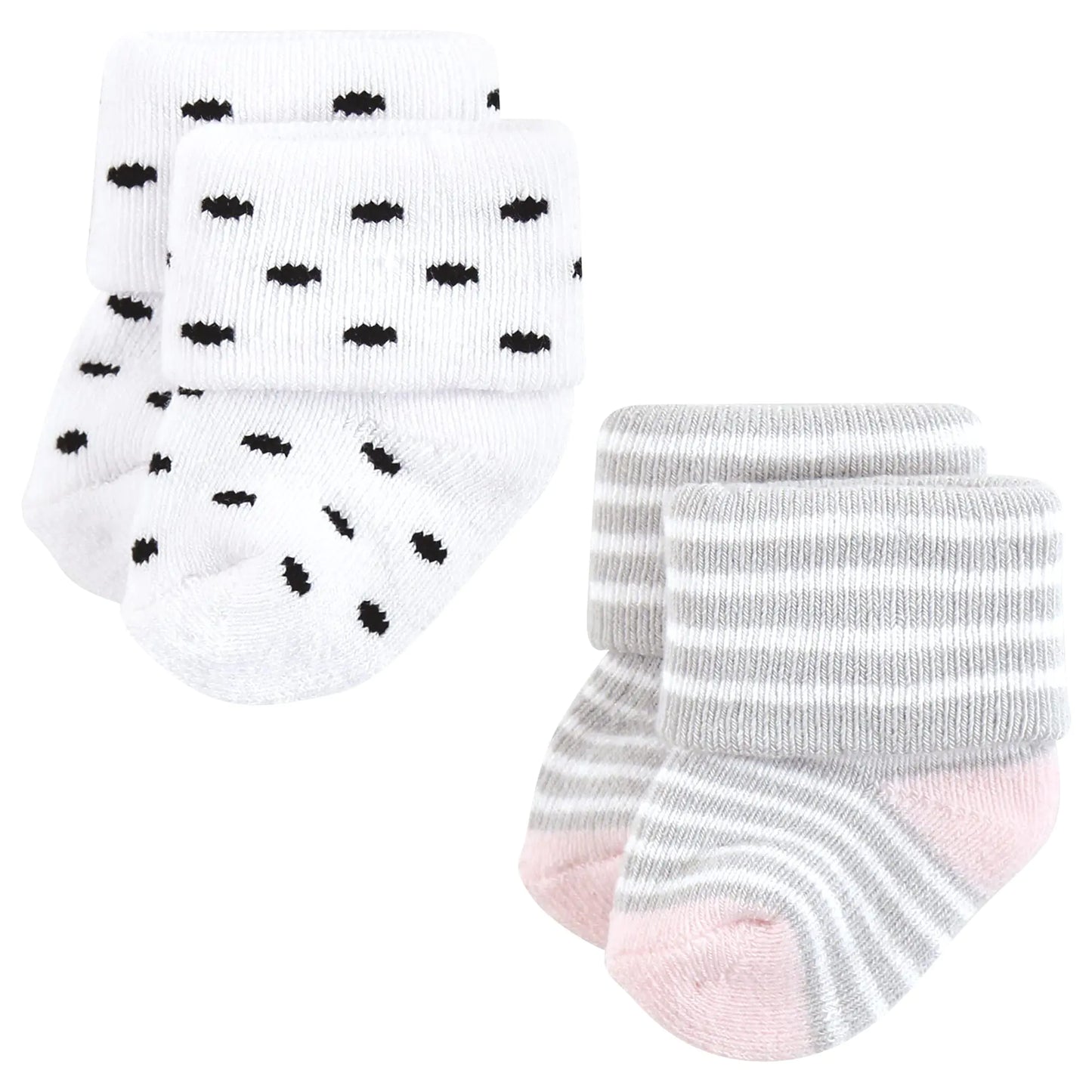 Hudson Baby Baby Girls' Cotton Rich Newborn and Terry Socks 6-12 Months / 12-pack