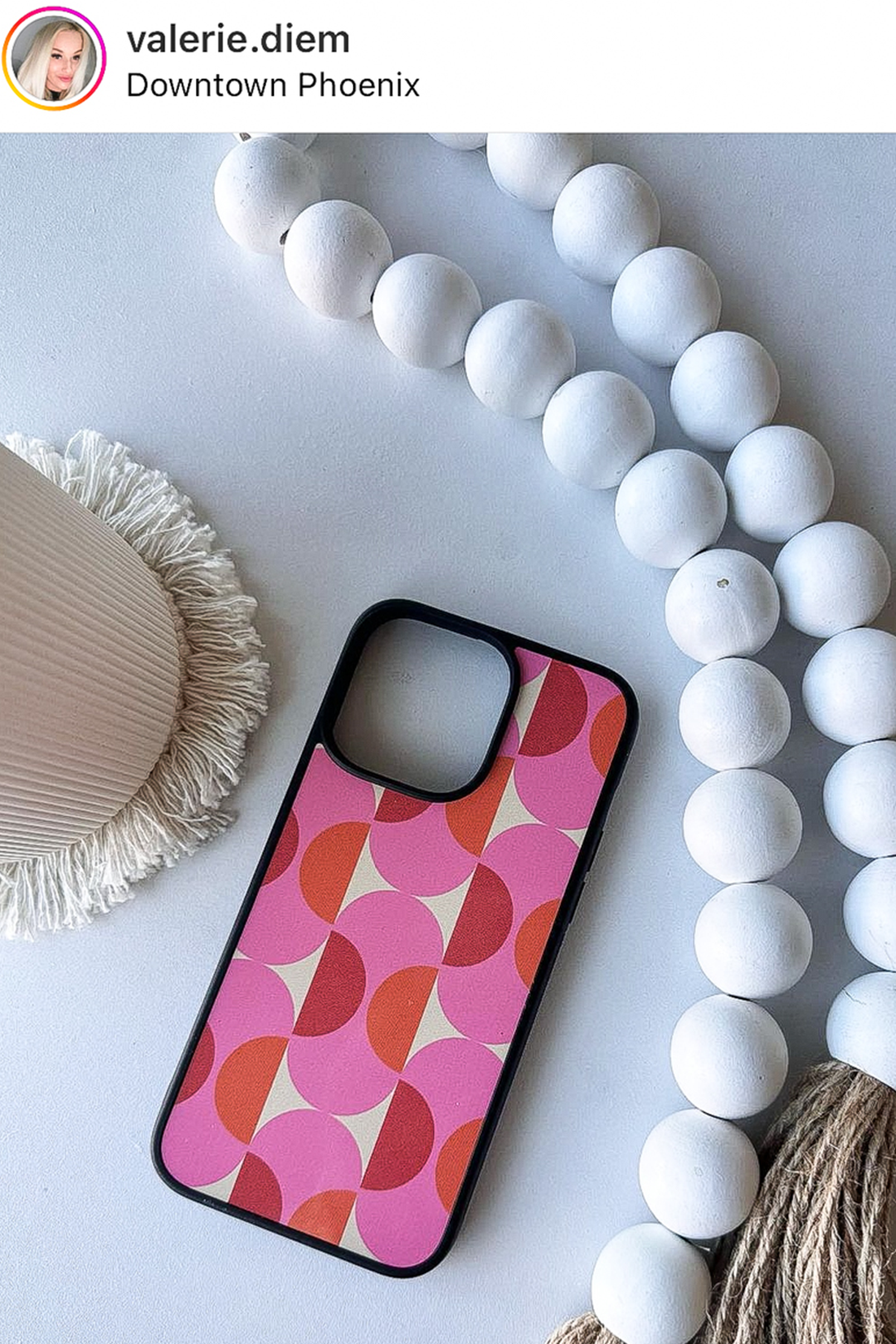 Chic Pink Retro iPhone Case - Durable Rubber Protection & Vibrant Print Design