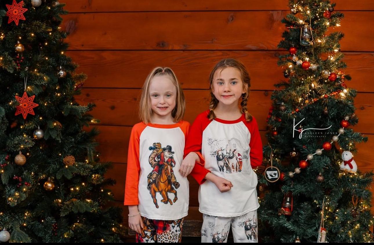 Western Christmas Pajamas, Santa Cowboy and Horse Pajamas