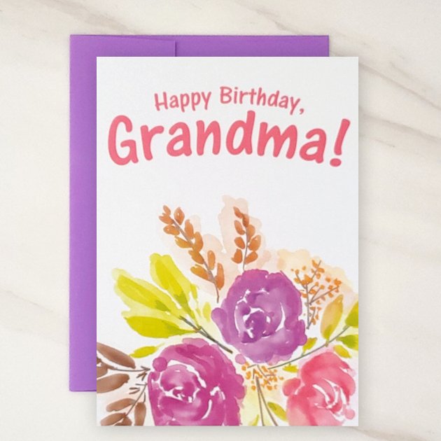 Flowers For Grandma - Grandmother Birthday Card