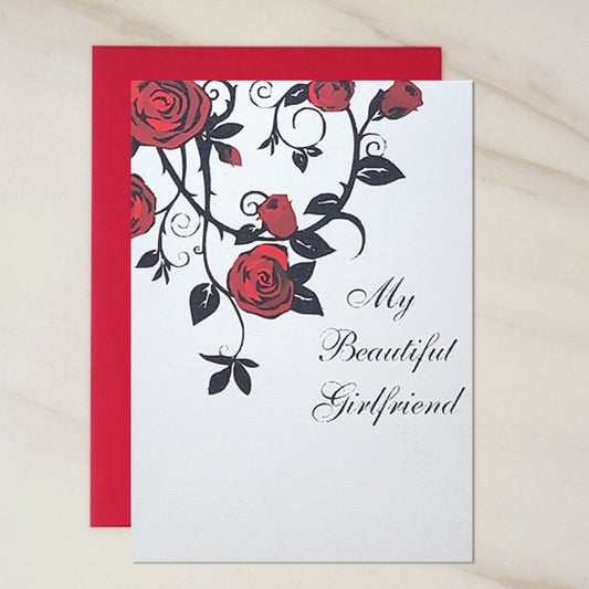 Rose Vine - Girlfriend Valentines Day Greeting Card