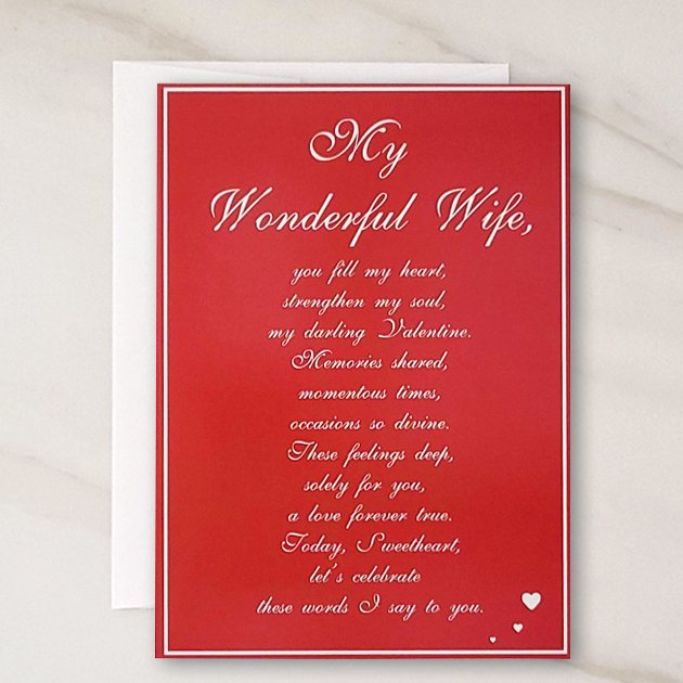 My Darling Valentine - Wife Valentines Day Greeting Card