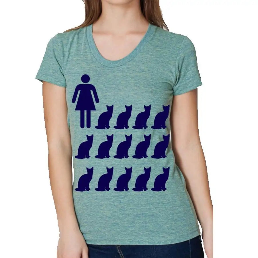 Woman's Print Shirt - Crazy Cat Lady