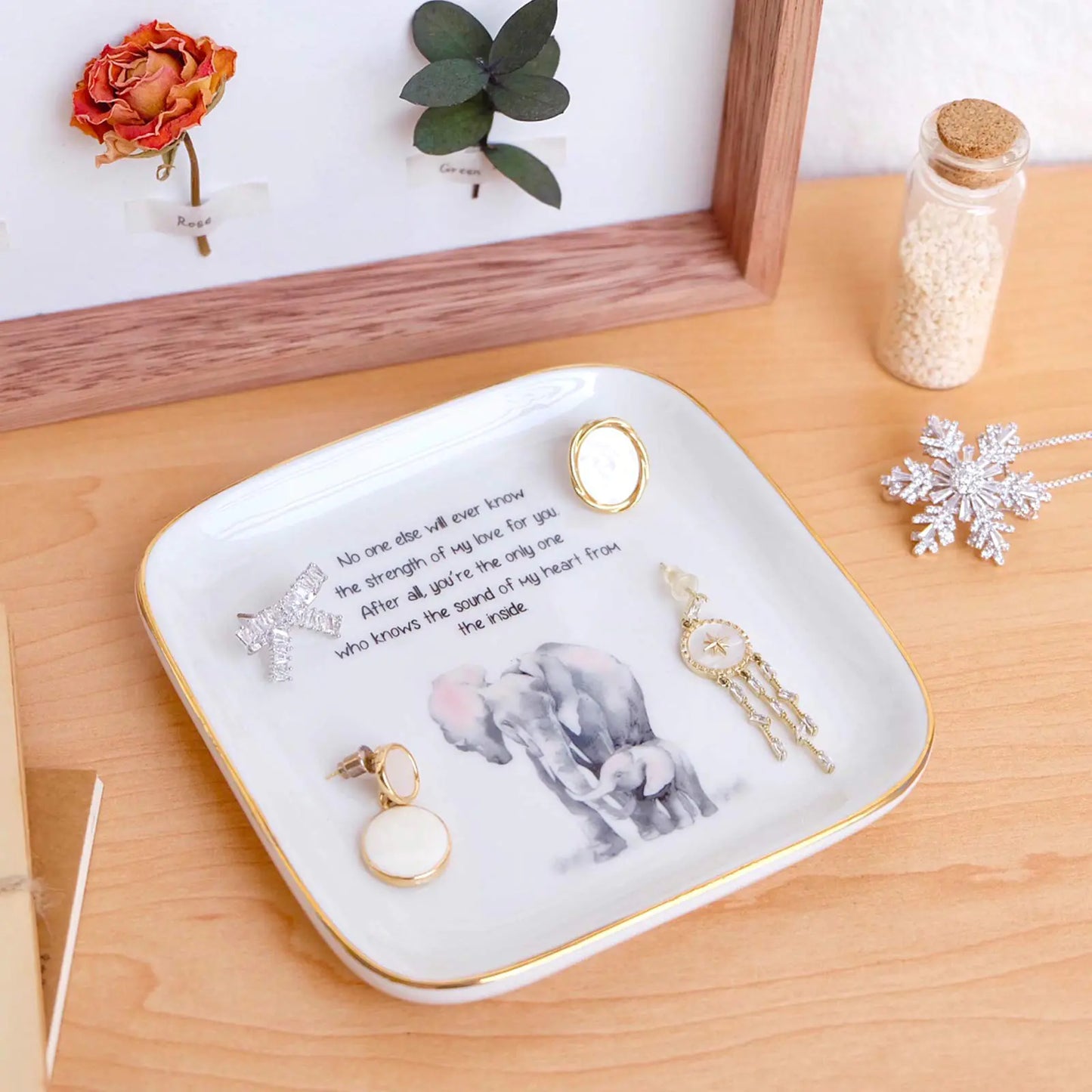 PUDDING CABIN, Elephant Ring Dish “No One Else Will Ever Know The Strength Of My Love For You"