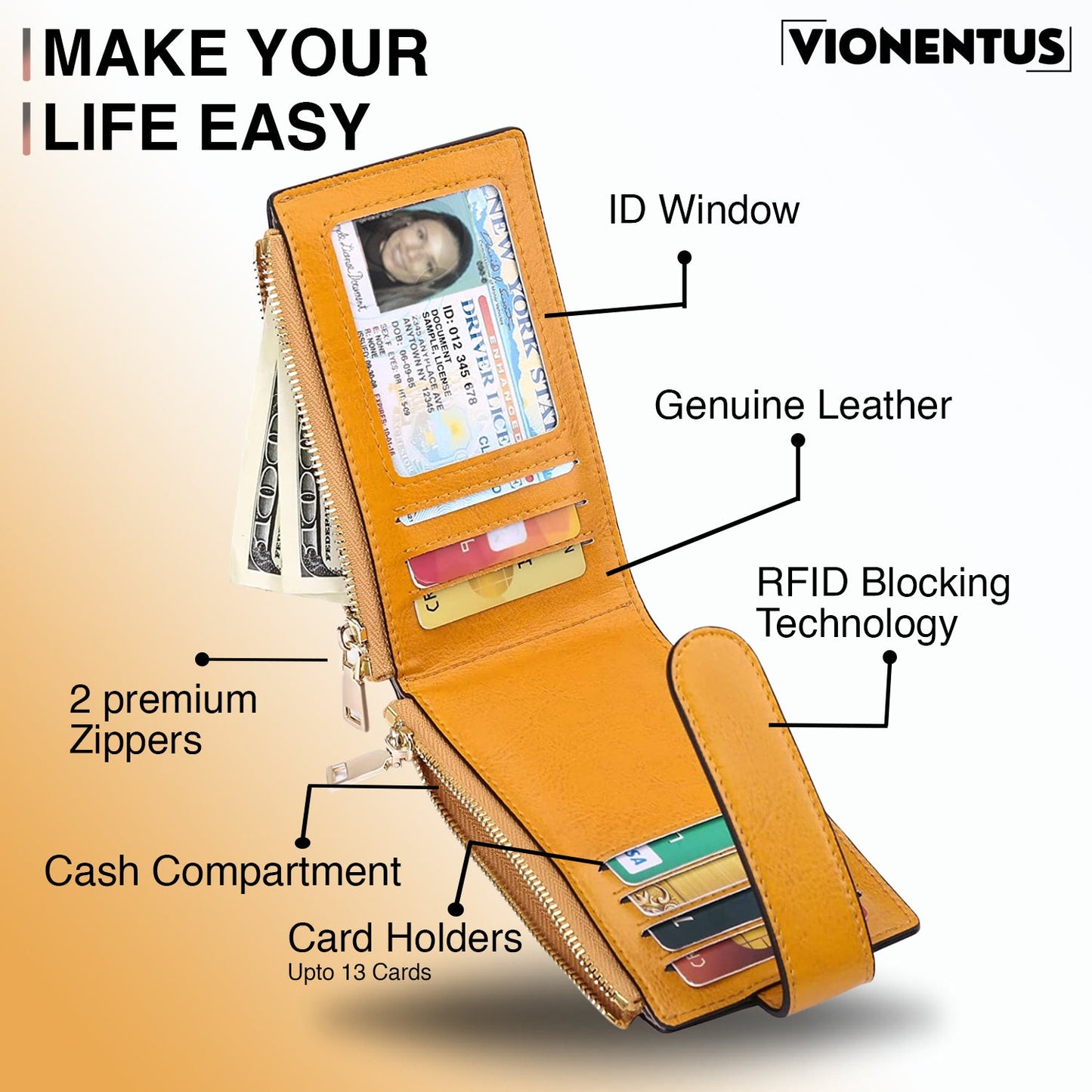 Women's AirTag Wallet : Deluxe Smart VN300